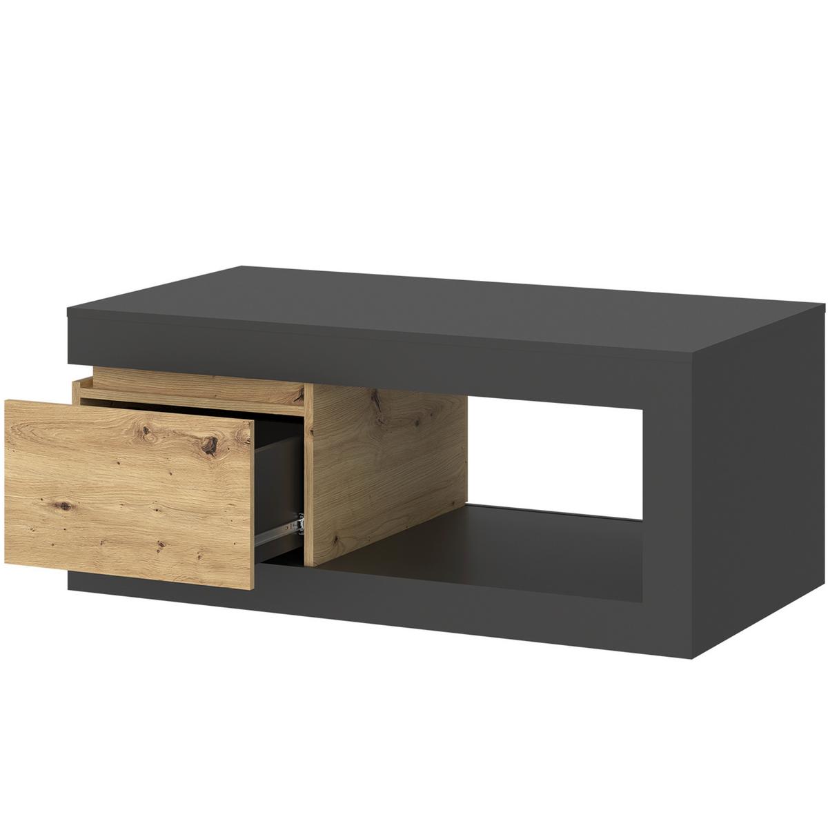 Măsuță de cafea LUCI - stejar Artisan/gri, Trend, material pe bază de lemn (110/50,3/70cm) - Modern Living