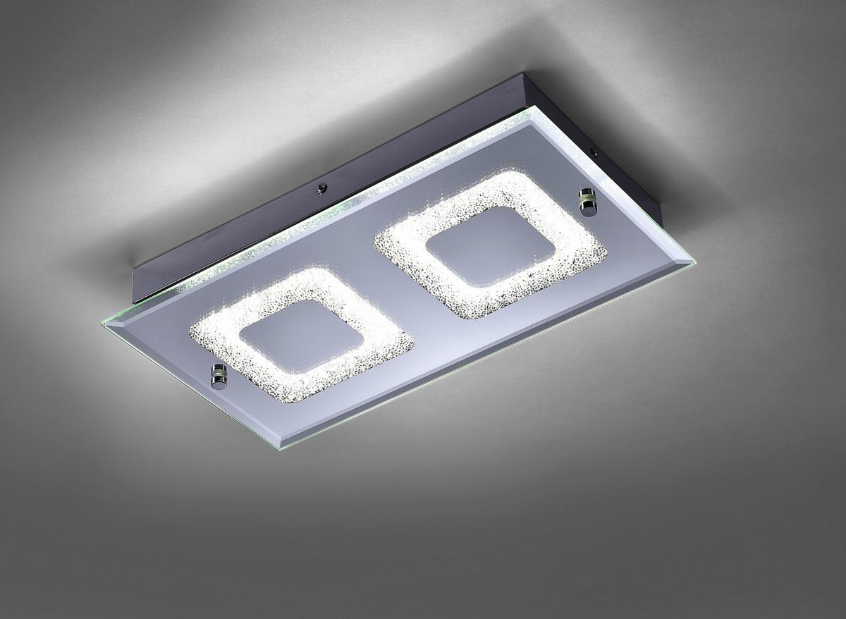 LED-Deckenleuchte Lisa max. 6 Watt - Chromfarben, KONVENTIONELL, Glas/Metall (40/7,5/24cm)