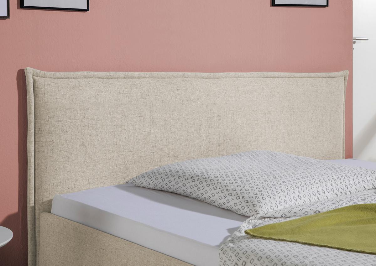 Polsterbett Roswell Beige ca. 100x200 cm - Beige/Schwarz, MODERN, Holz/Textil (100/200cm) - Livetastic