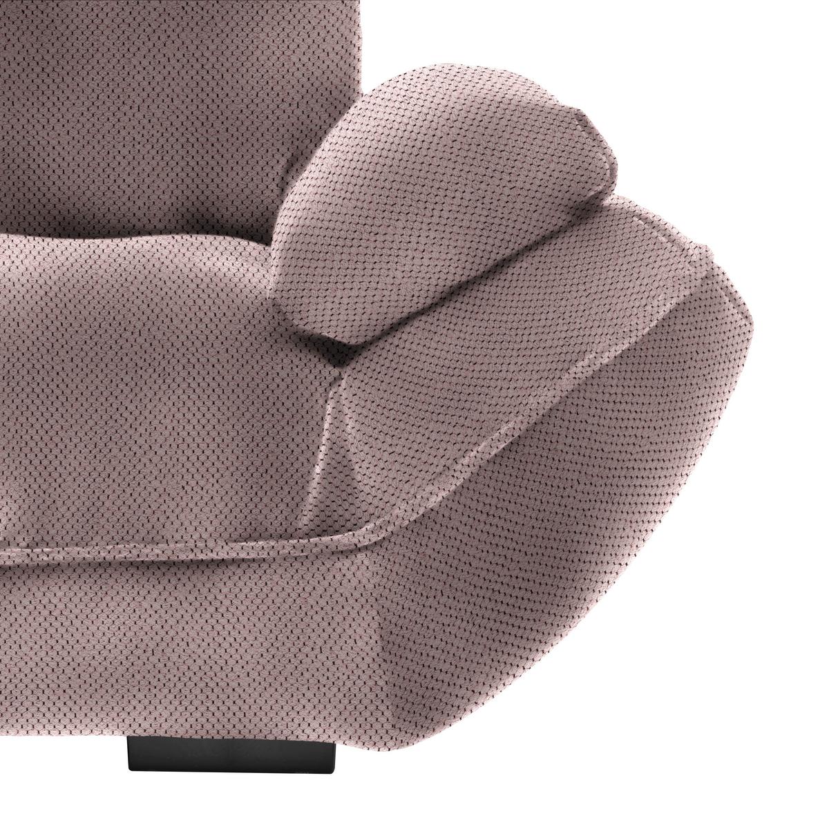 Wohnlandschaft Vivo Rosa - Schwarz/Rosa, MODERN, Kunststoff/Textil (179/63/317cm) - Premium Living