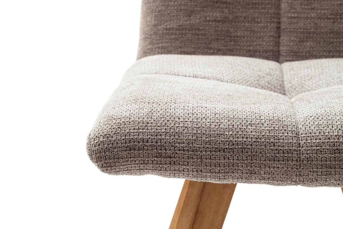 KRZESŁO KLAIPEDA - kolor dębowy/cappuccino, Design, drewno/tkanina (43/84/55cm) - Livetastic