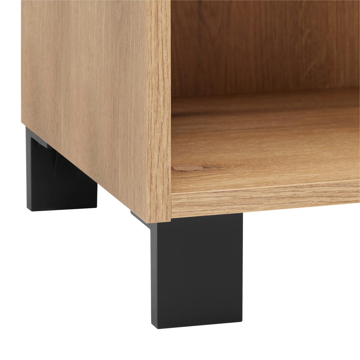 Regal Lugo Eichefarben - Schwarz, Modern, Holzwerkstoff/Kunststoff (135/43,2/34,4cm) - Mömax