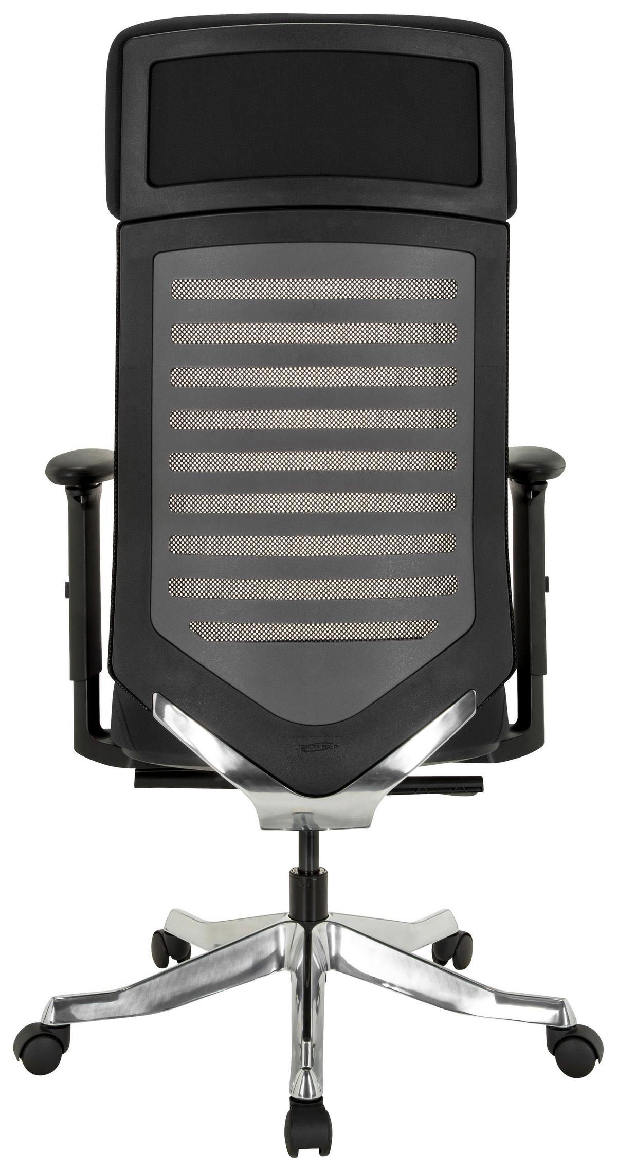 Vrtljivi Stol Asgon, Črna - črna/barve aluminija, Moderno, kovina/umetna masa (68/119/55cm) - MID.YOU