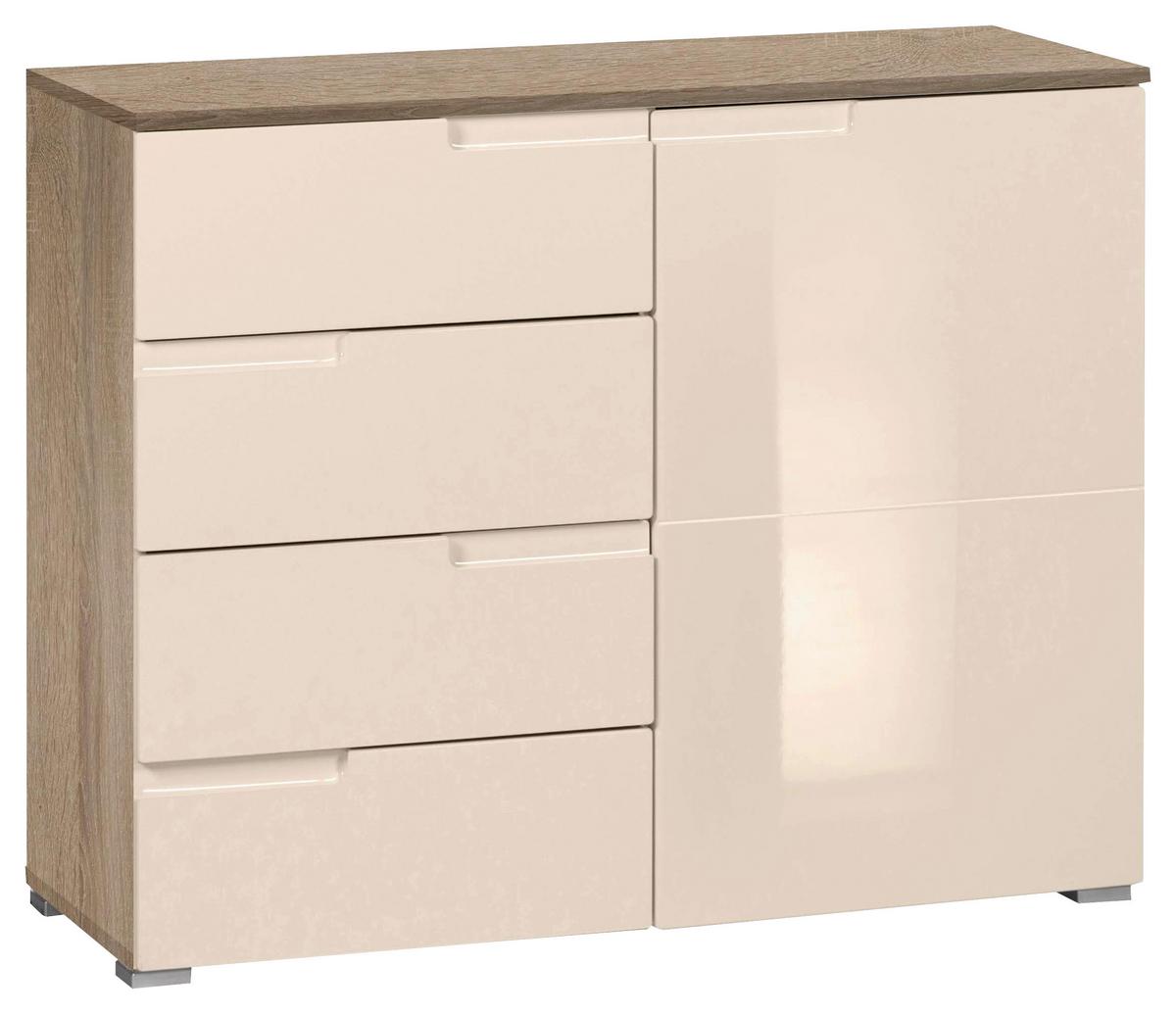 Komód Bézs-tölgy Szín Moon - bézs/tölgyfa színű, Modern, faalapú anyag (100/80/40cm)