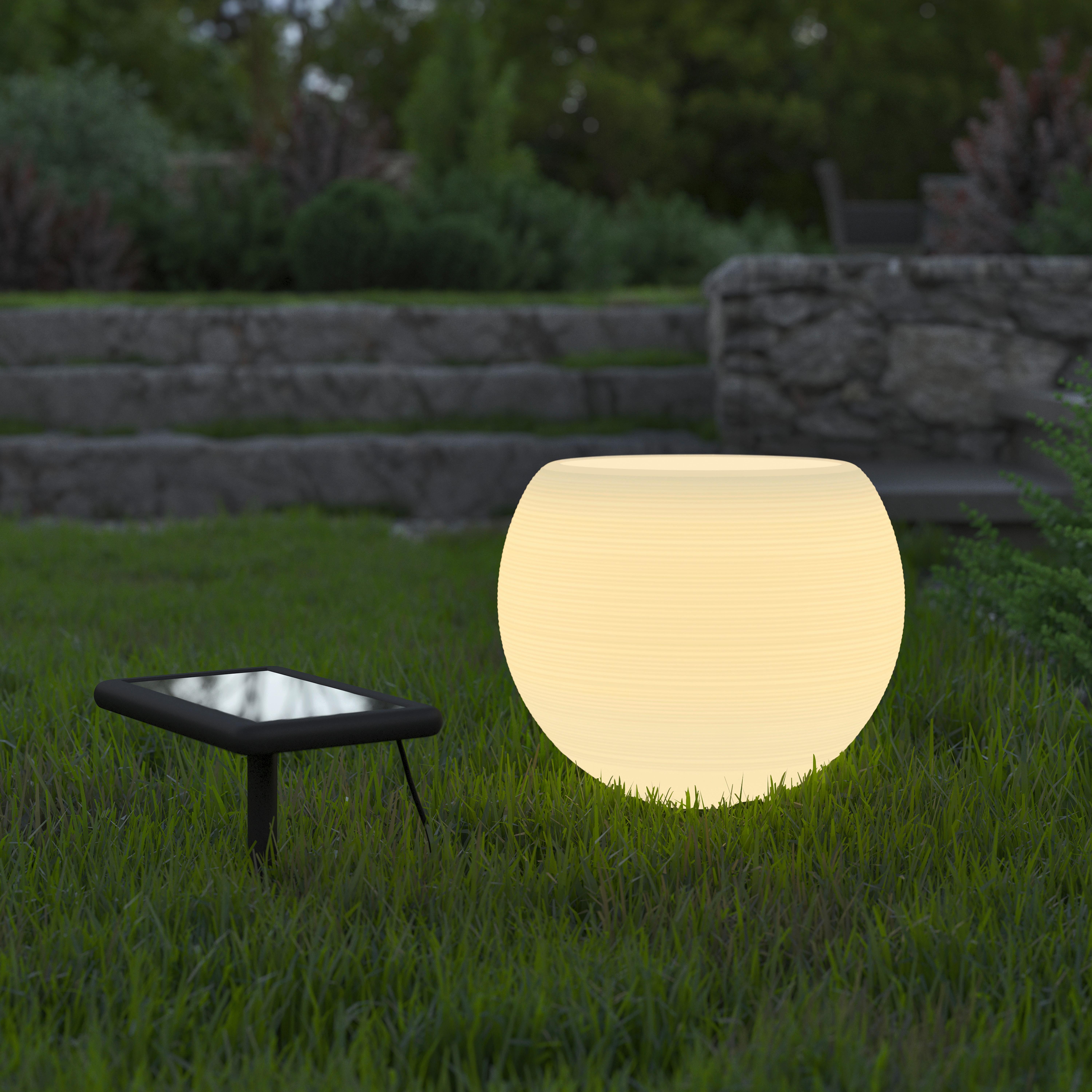 Solarleuchte Vase Weiss max. 2 Watt - Weiss, Konventionell, Kunststoff (25/20cm) - Modern Living