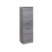 Midischrank Florida in Graphitfarben - Eichefarben/Silberfarben, MODERN, Holzwerkstoff/Metall (40/130/35cm) - Premium Living