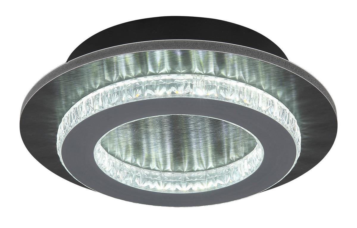 LED-DECKENLEUCHTE 48042-12A  JAYDEN - Klar/Anthrazit, Design, Kunststoff/Metall (20/5,5cm) - Globo
