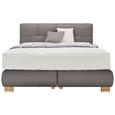 Boxspringbett in Grau ca. 180x200cm - Eichefarben/Silberfarben, KONVENTIONELL, Holz/Holzwerkstoff (218/205/120cm) - Premium Living Boxspringbett in Grau ca. 180x200cm - Eichefarben/Silberfarben, KONVENTIONELL, Holz/Holzwerkstoff (218/205/120cm) - Premium Living