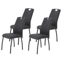 STUHL-SET Elif III S Anthrazit - Dunkelgrau/Anthrazit, MODERN, Textil/Metall (44/96/64cm) - MID.YOU