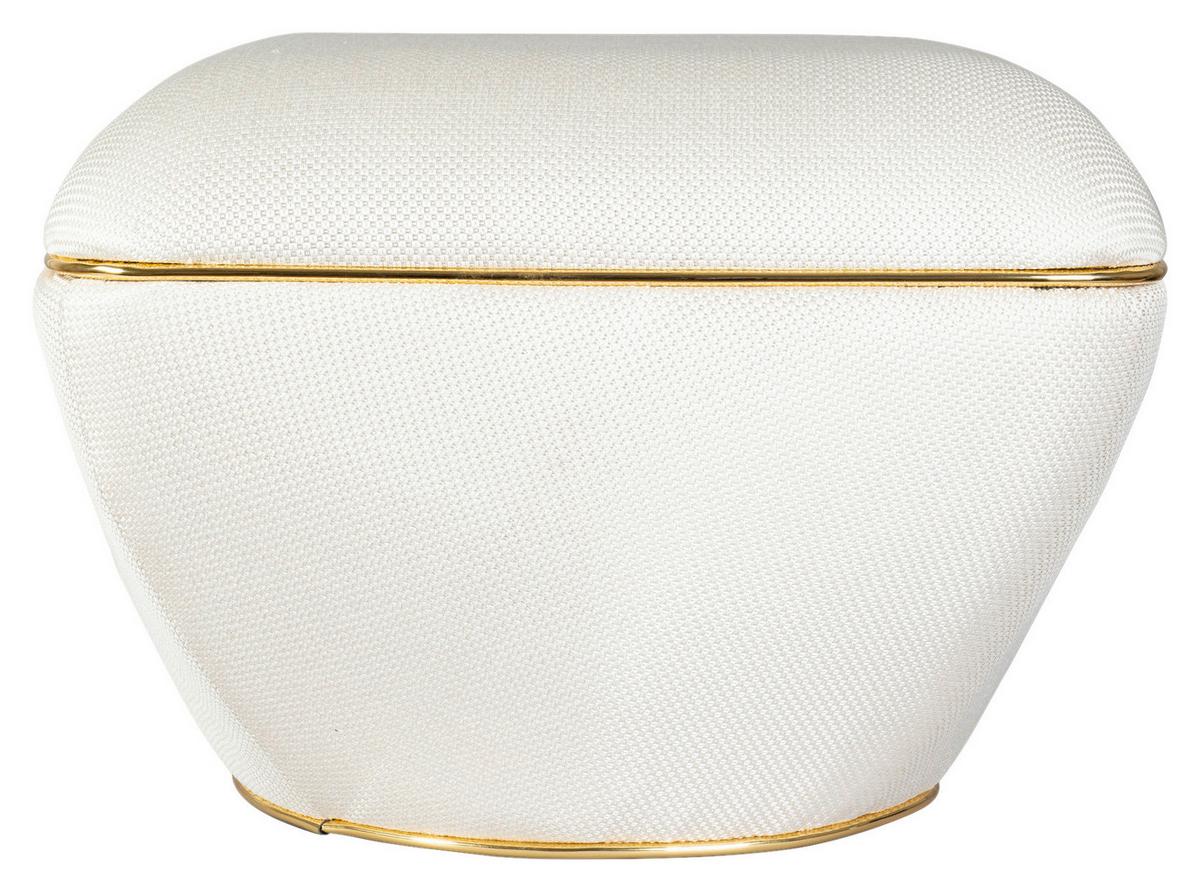 HOCKER CONTESSA 145 - Beige/Goldfarben, Design, Textil/Metall (60/42,5cm) - Kayoom