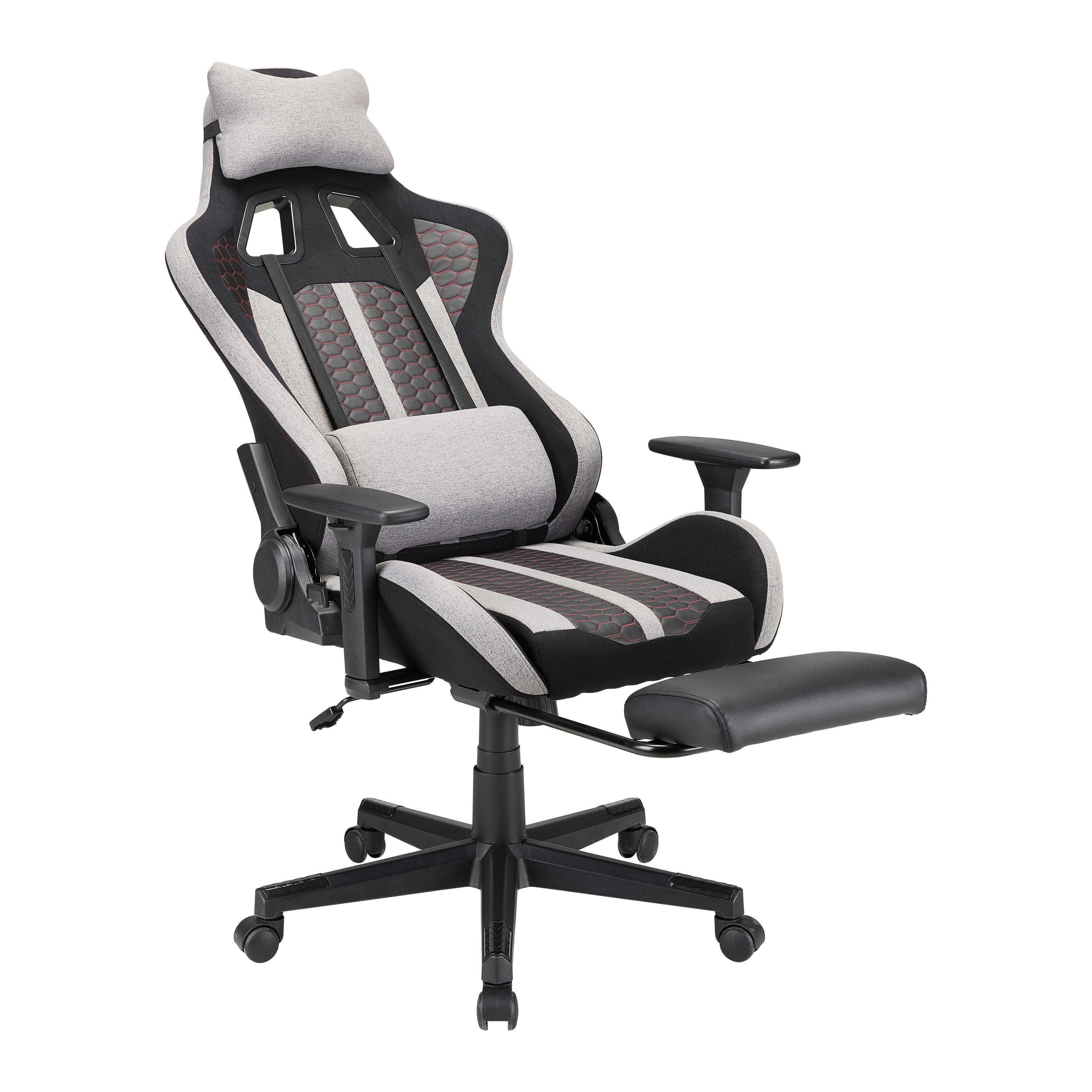 GAMINGSTOL RACER II -EXKLUSIV- - grå/svart, Modern, metall/textil (63/114/62cm) - Mömax