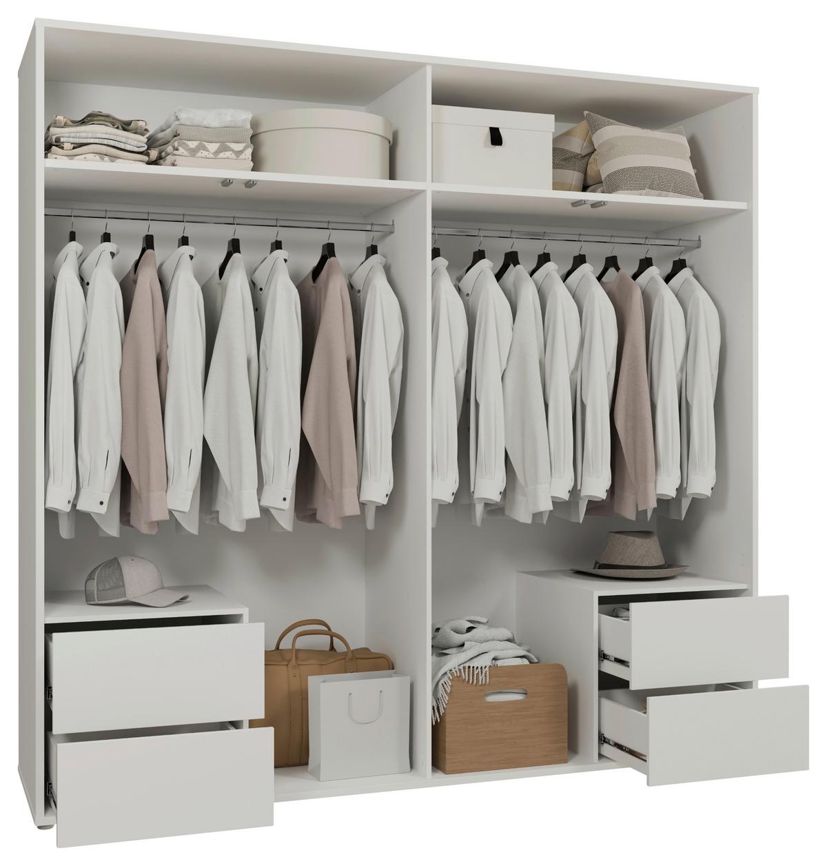 Omara S Klasičnimi Vrati Alice, Bela - bela/visoki sijaj, Trend, leseni material (224/214/60cm) - Carryhome