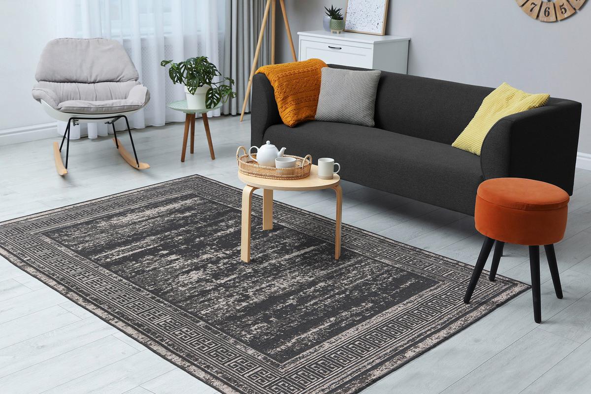 Flachwebeteppich Kalevi 300 - Grau, Konventionell, Textil (80/150cm) - Kayoom