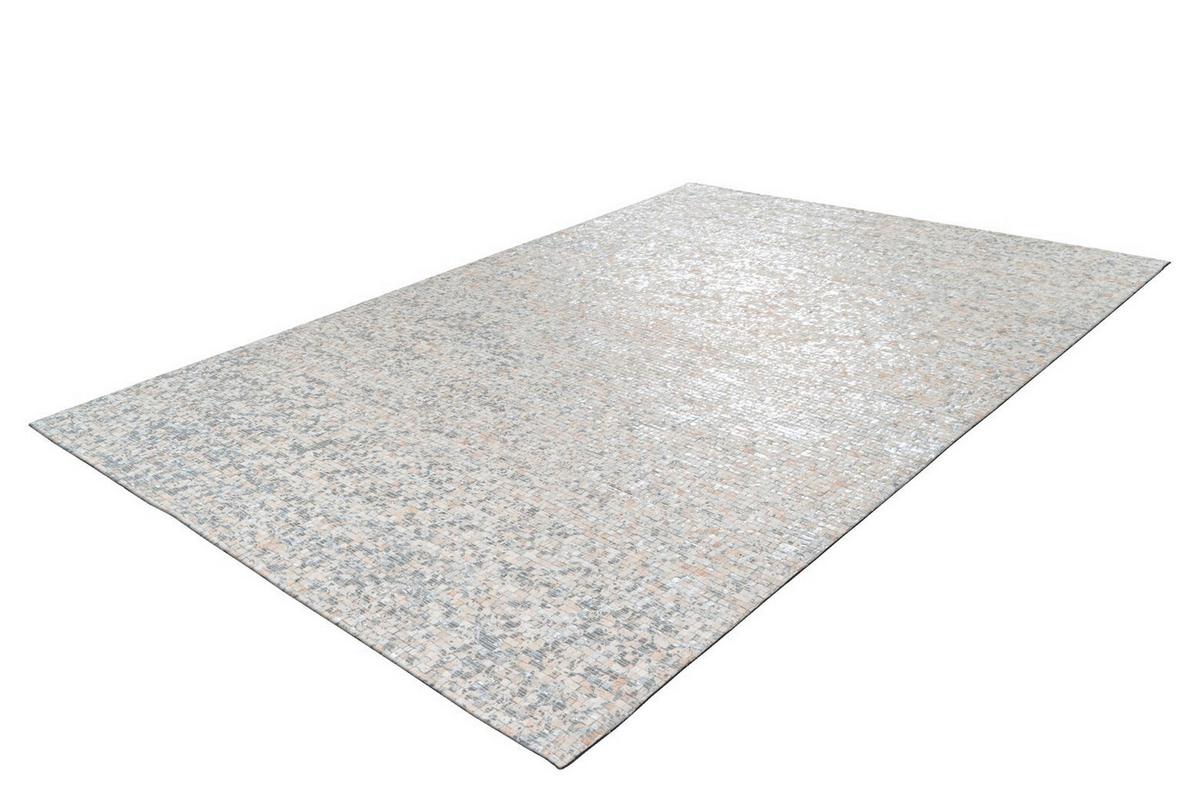 FLACHWEBETEPPICH FINISH 125 WEIß/SILBER 120X170 - Weiss/Silberfarben, Basics, Leder (120/170cm) - Kayoom