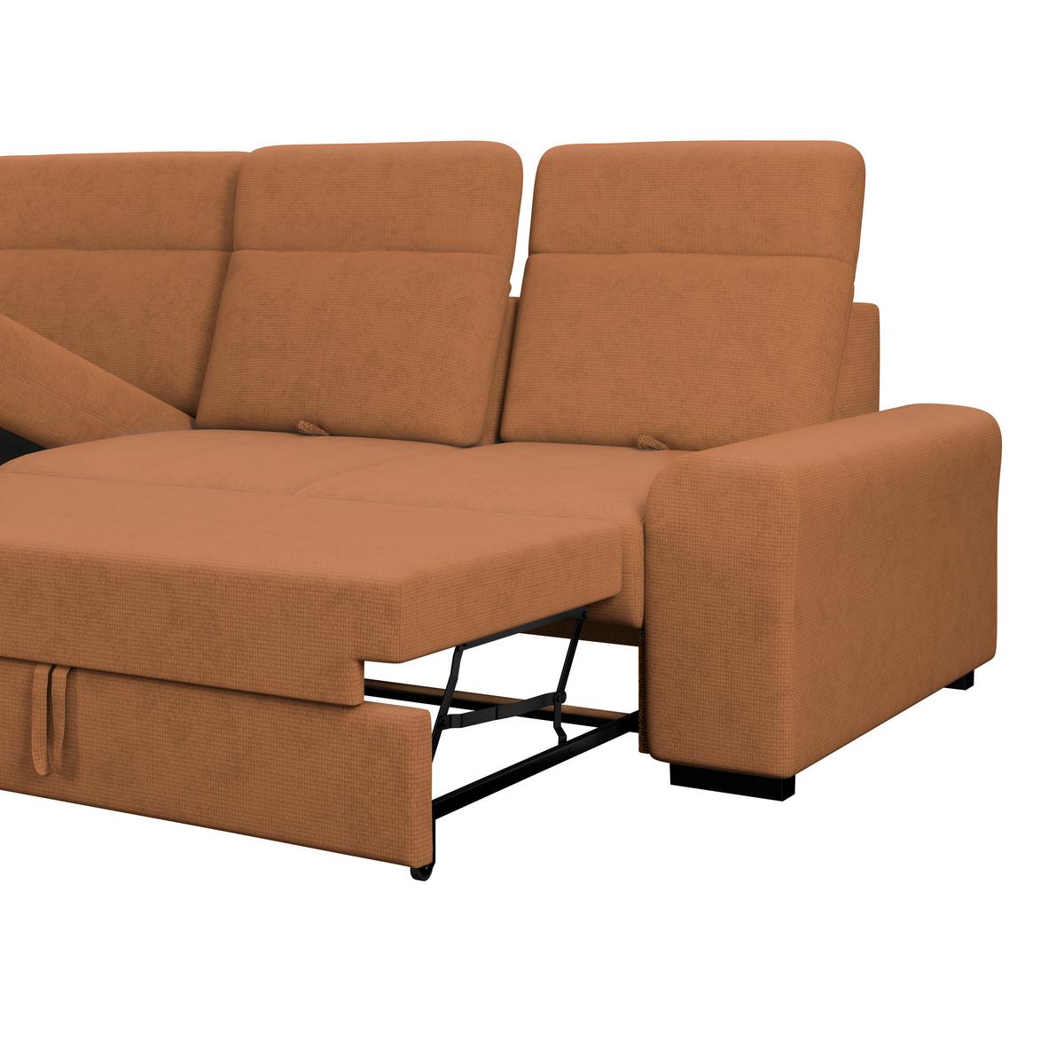 Kutna Garnitura Malaga - crna/terakota, Konvencionalno, tekstil/drvo (203/286cm) - Ondega