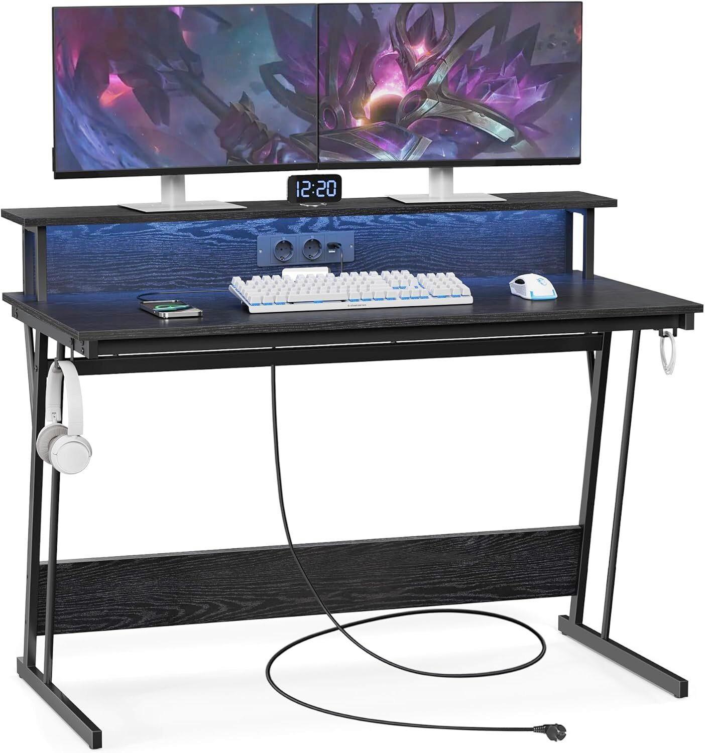 Computertisch Schwarz - Schwarz, Trend, Holzwerkstoff/Metall (120/60/91cm) - MID.YOU