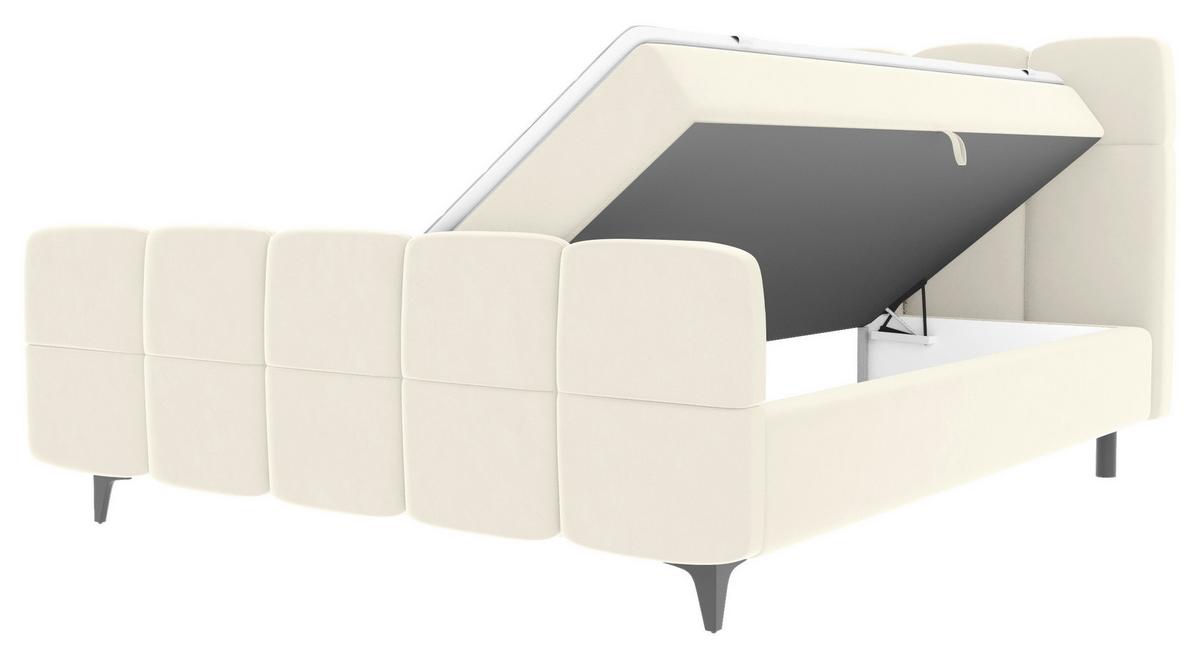 Boxbett Mona Beige ca. 140x200cm - Beige/Schwarz, KONVENTIONELL, Kunststoff/Textil (140/200cm) - Mömax