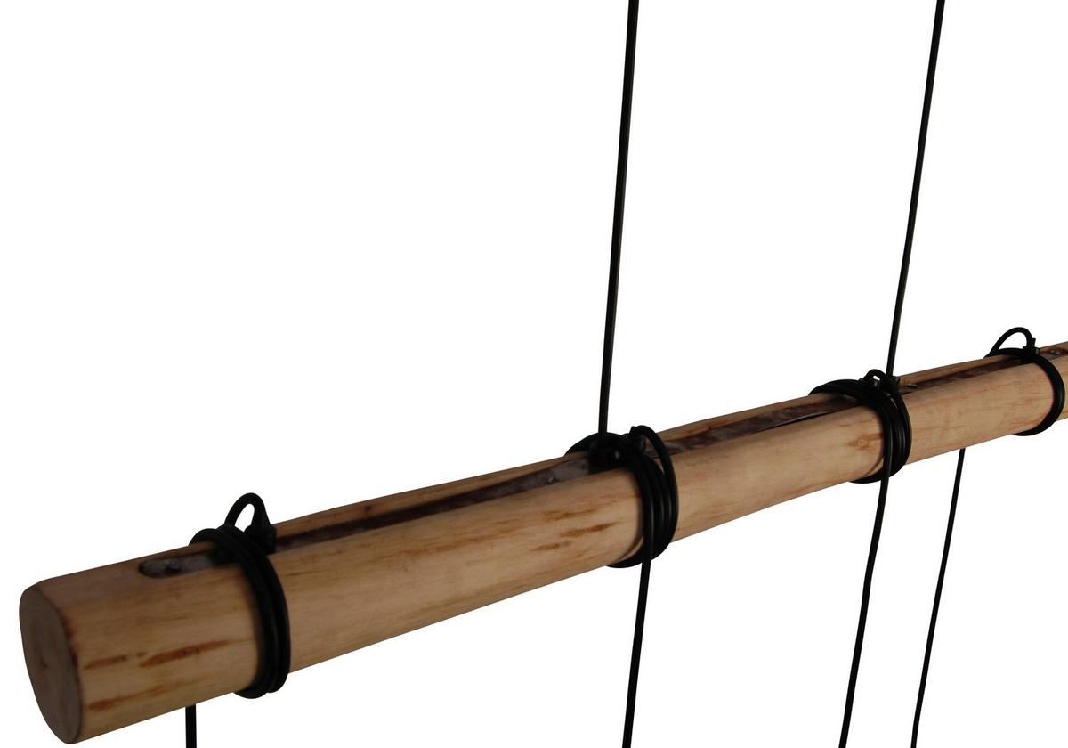 LAMPA WISZĄCA ISCHGL - kolor naturalny/czarny, Trend, metal/drewno (90/15/150cm)