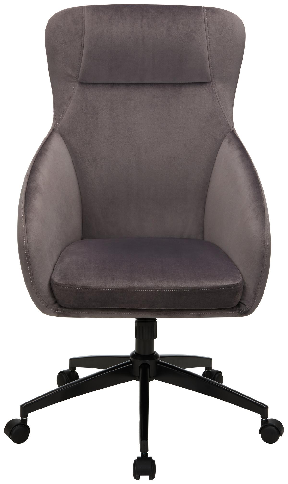 Drehstuhl in Grau - Schwarz/Grau, Modern, Kunststoff/Textil (62/102-110/70cm) - Mömax