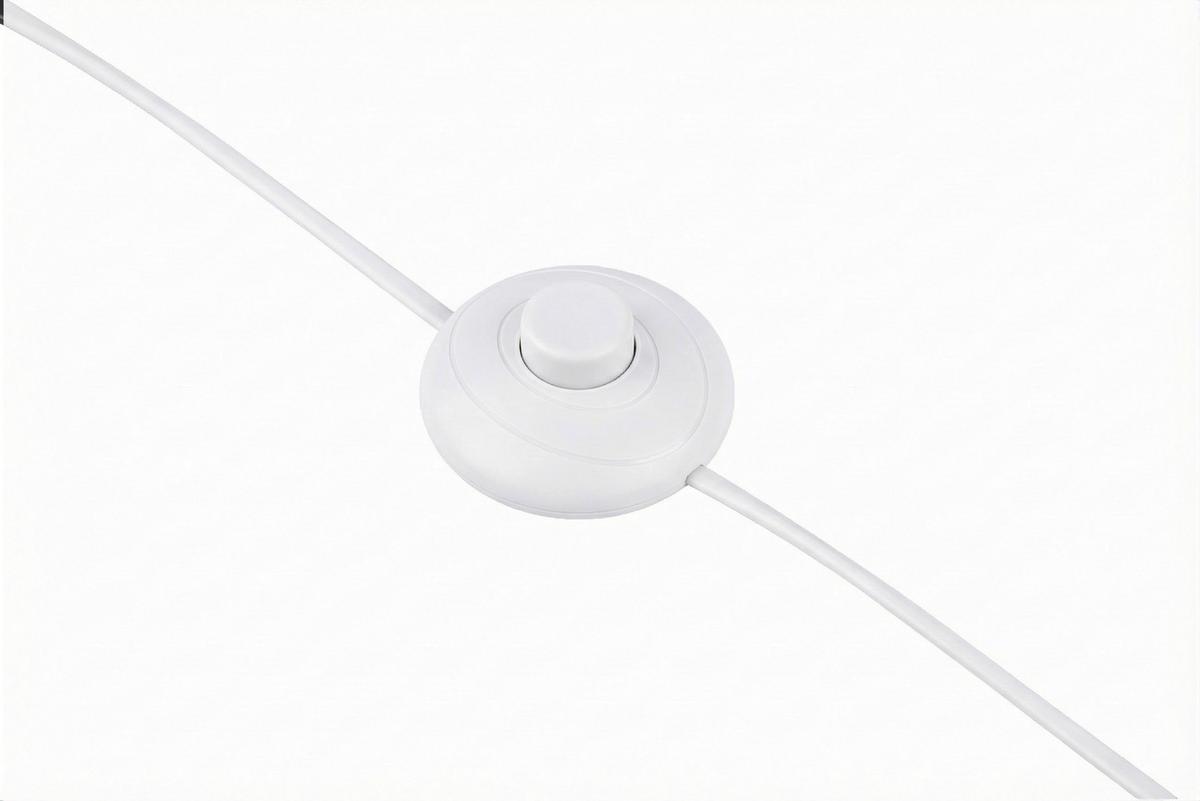 LAMPA STOJĄCA PALMA - biały, Trend, metal/tkanina (55/160cm) - Novel