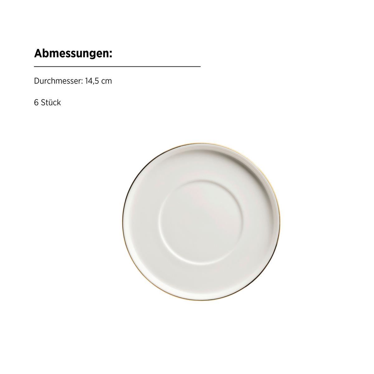 KAFFEESERVICE SITA - Weiss/Goldfarben, Trend, Keramik - Mäser