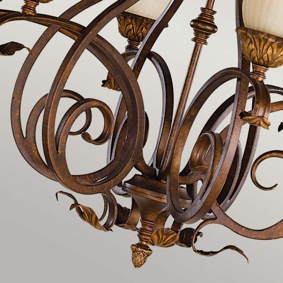 Luster Sonomavalley Fe-Sonomavalley6 - crvenosmeđa, Konvencionalno, staklo/metal (73/82cm) - Elstead Lighting