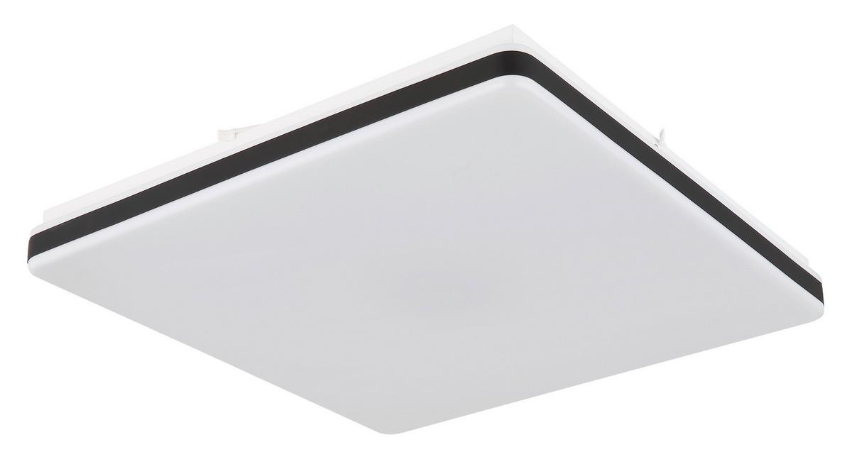 LED-DECKENLEUCHTE 48025OBSH ULLY - Weiss/Schwarz, Konventionell, Kunststoff/Metall (48,5/48,5/6,6cm) - Globo