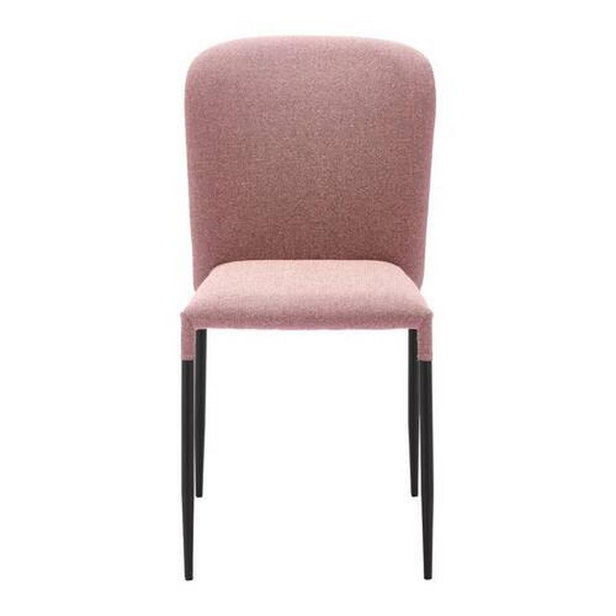 Stuhl Nio Rosa Webstoff Gepolstert - Schwarz/Rosa, MODERN, Holz/Textil (43/86/53cm) - Bessagi Home