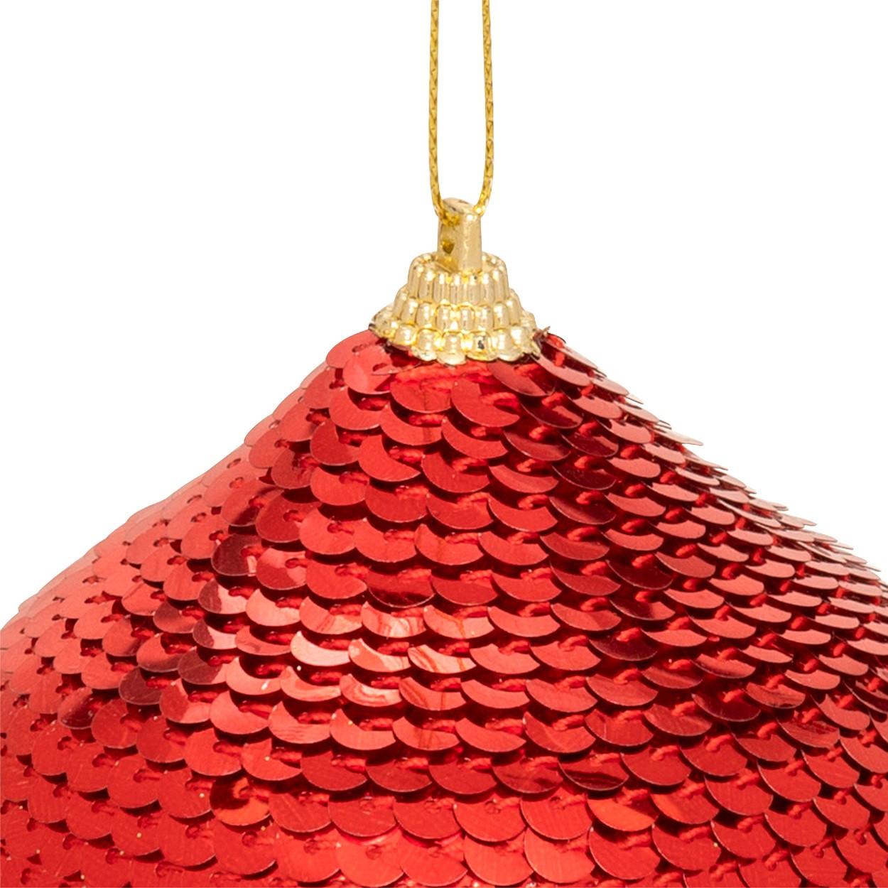 Kuglica Za Bor Red Onion 8cm - crvena, Moderno, plastika (8/8cm)