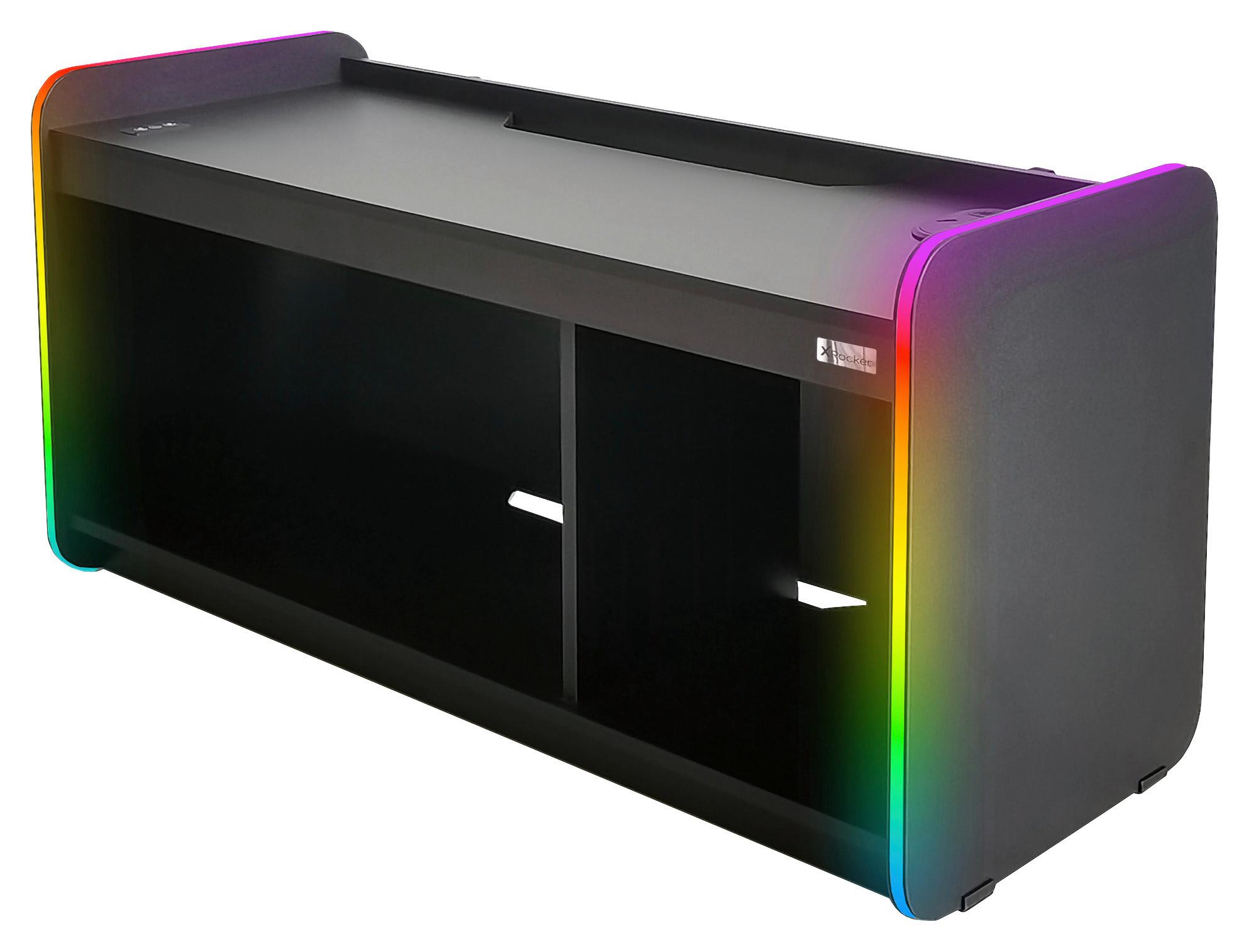 TV-Element Electra ca. 107x55x43cm Schwarz mit LED - Schwarz, MODERN, Holzwerkstoff (107/55/43cm) - X Rocker