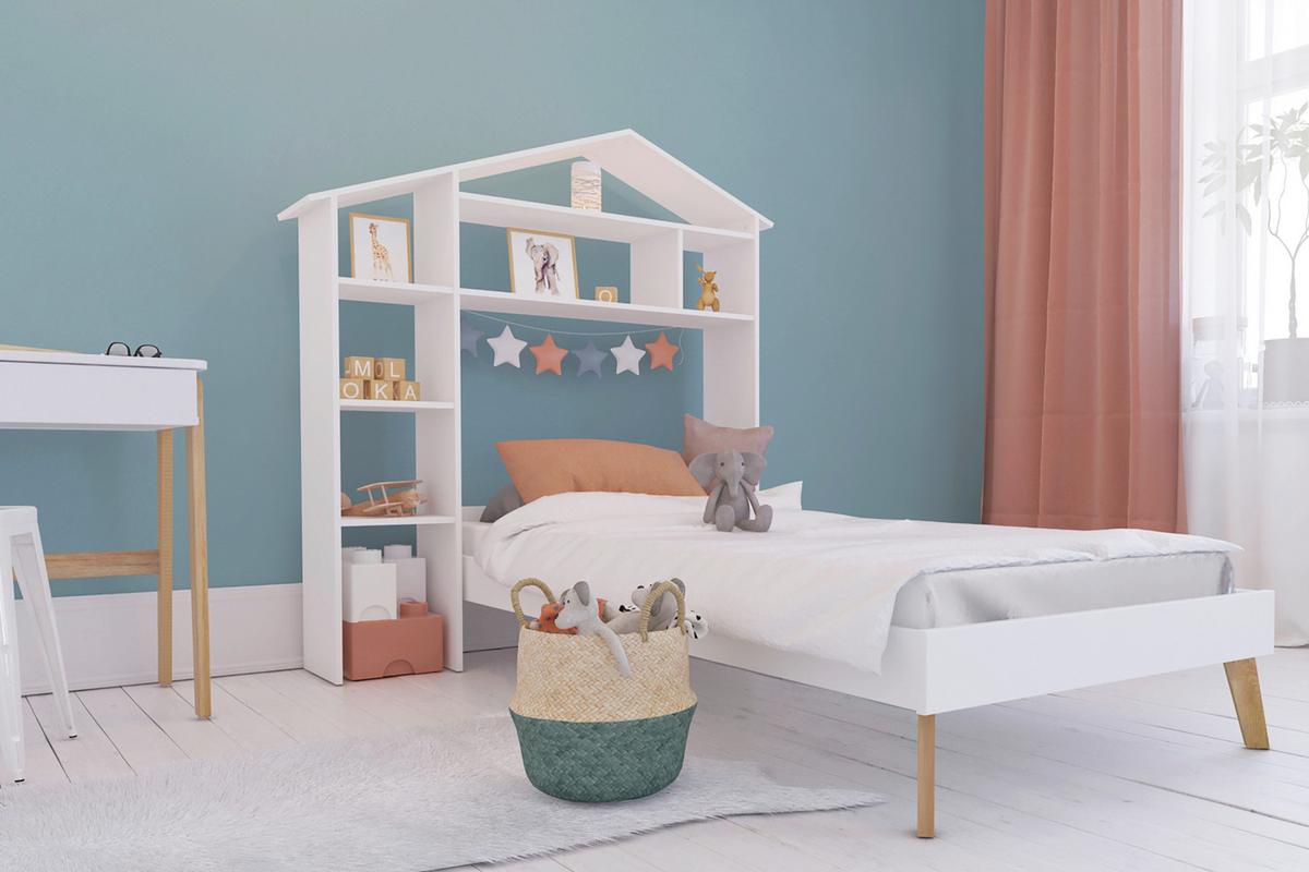 Überbauregal in Hausform Weiß - Weiß, Design, Holz/Holzwerkstoff (148/155/31cm) - Livetastic