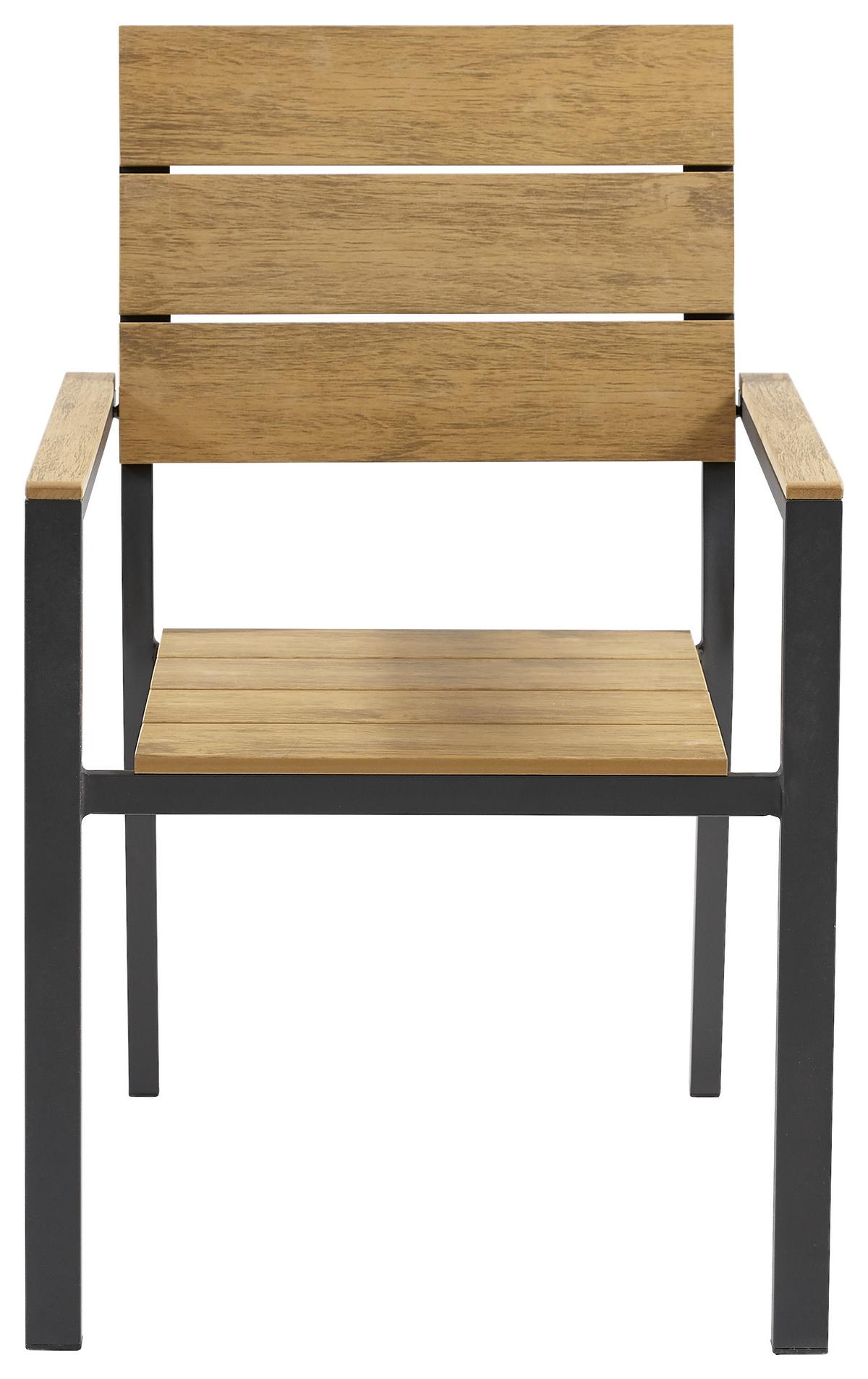 FOTEL OGRODOWY LEDRO - antracytowy/kolor naturalny, Konventionell, tworzywo sztuczne/metal (56/87/61cm) - Ambia Garden