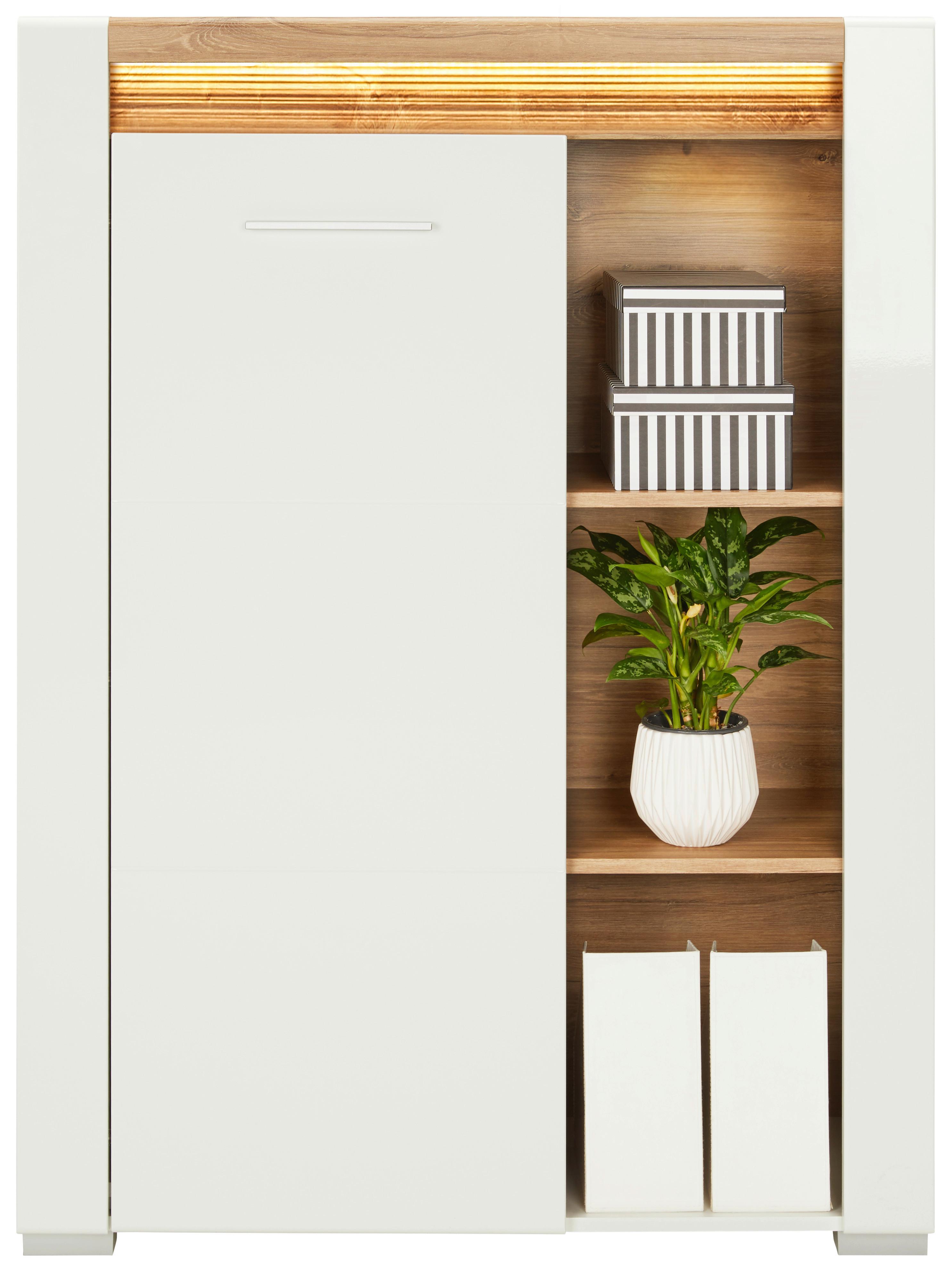 Visoka Komoda Leonardo - barve kroma/barve hrasta, Moderno, kovina/umetna masa (100/137,5/40cm) - Mömax