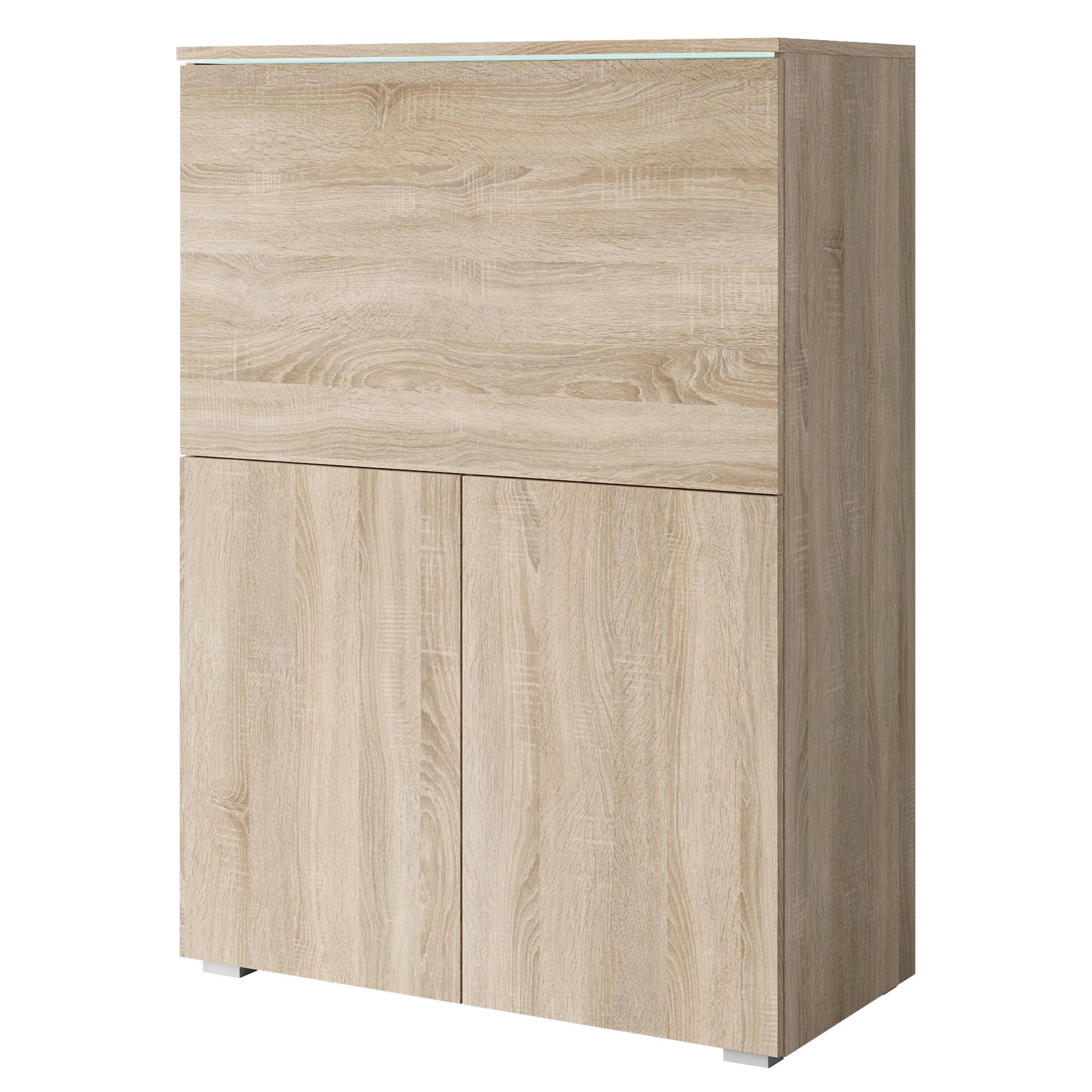 Sekretär VERA 90 Eichefarben - Eichefarben/Grau, Design, Holzwerkstoff/Kunststoff (90/125,1/42cm) - P & B