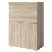 Sekretär VERA 90 Eichefarben - Eichefarben/Grau, Design, Holzwerkstoff/Kunststoff (90/125,1/42cm) - P & B