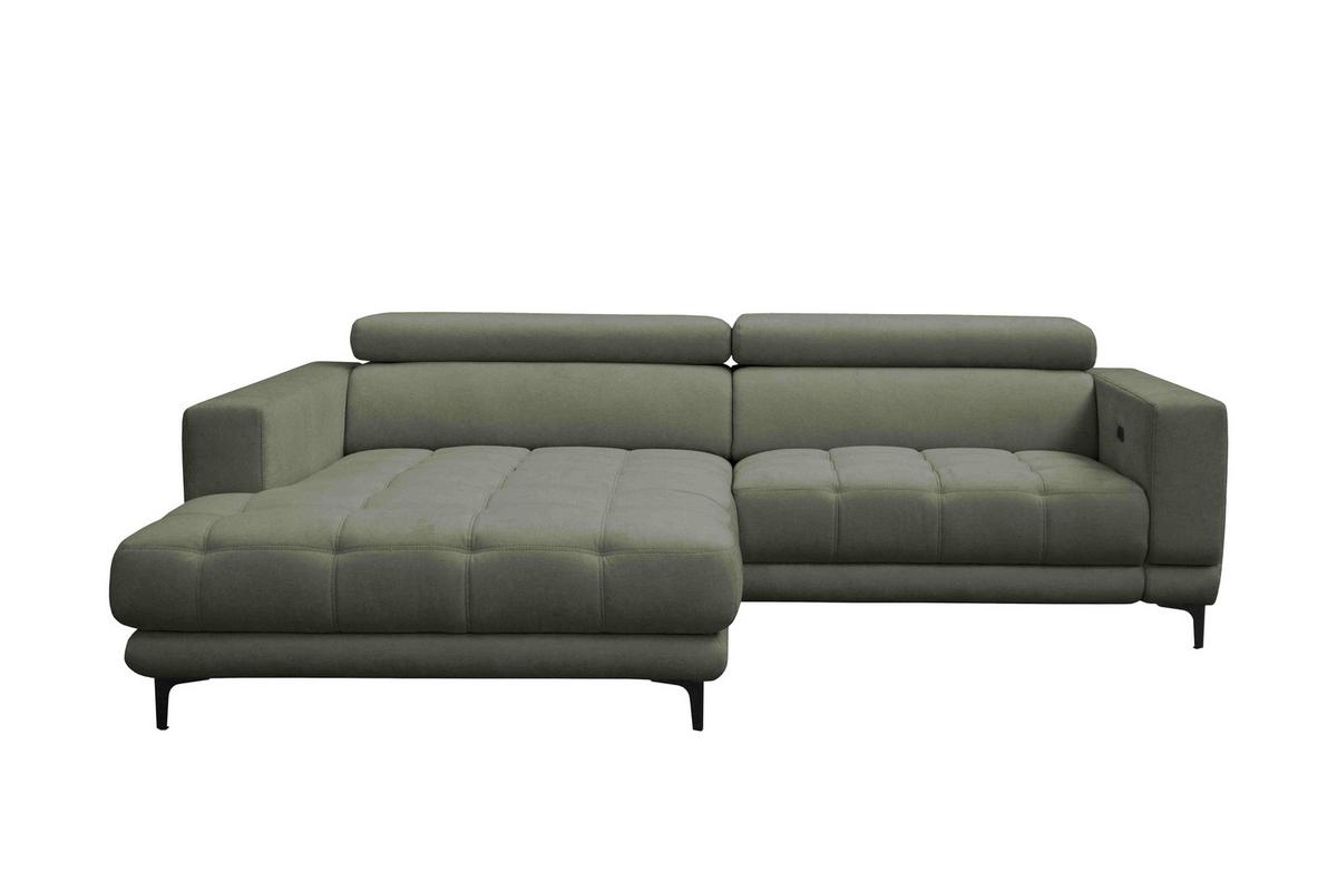 Sarokkanapé Aspen - zöld, Konventionell, faalapú anyag/textil (192/264cm)