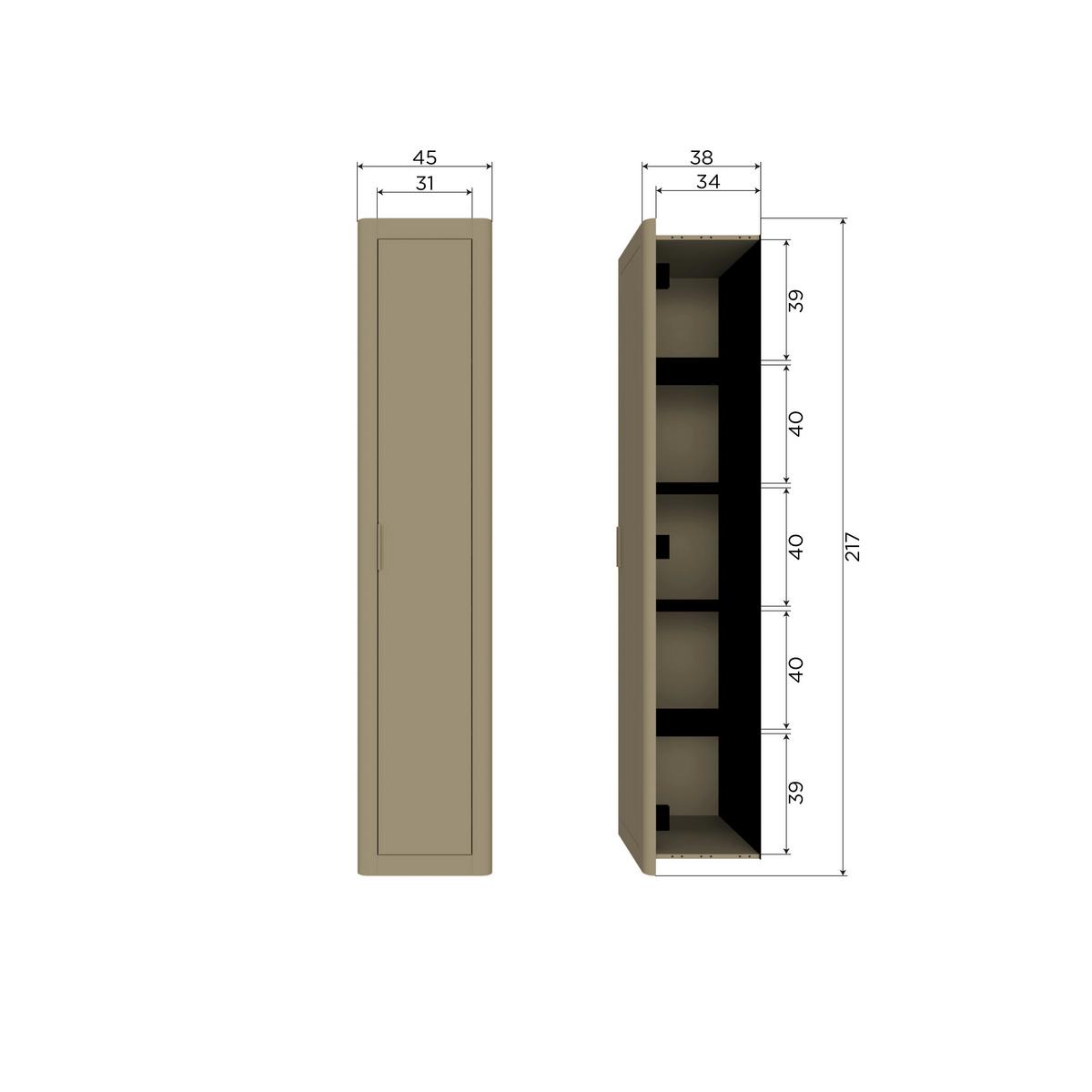 Mehrzweckschrank Gunnar Schlammfarben B: 45 cm - Schlammfarben, Design, Holz (45/217/39cm) - Livetastic