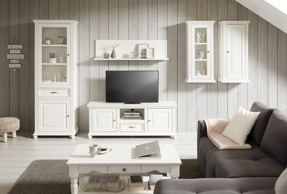 tablette murale in Weiss - blanc, Romantik / Landhaus, bois (130/35/25cm) - Zandiara