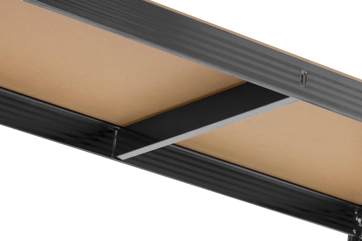 Schwerlastregal Johann Naturfarben/Schwarz - Schwarz/Naturfarben, KONVENTIONELL, Holzwerkstoff/Metall (90/180/40cm) - Mömax