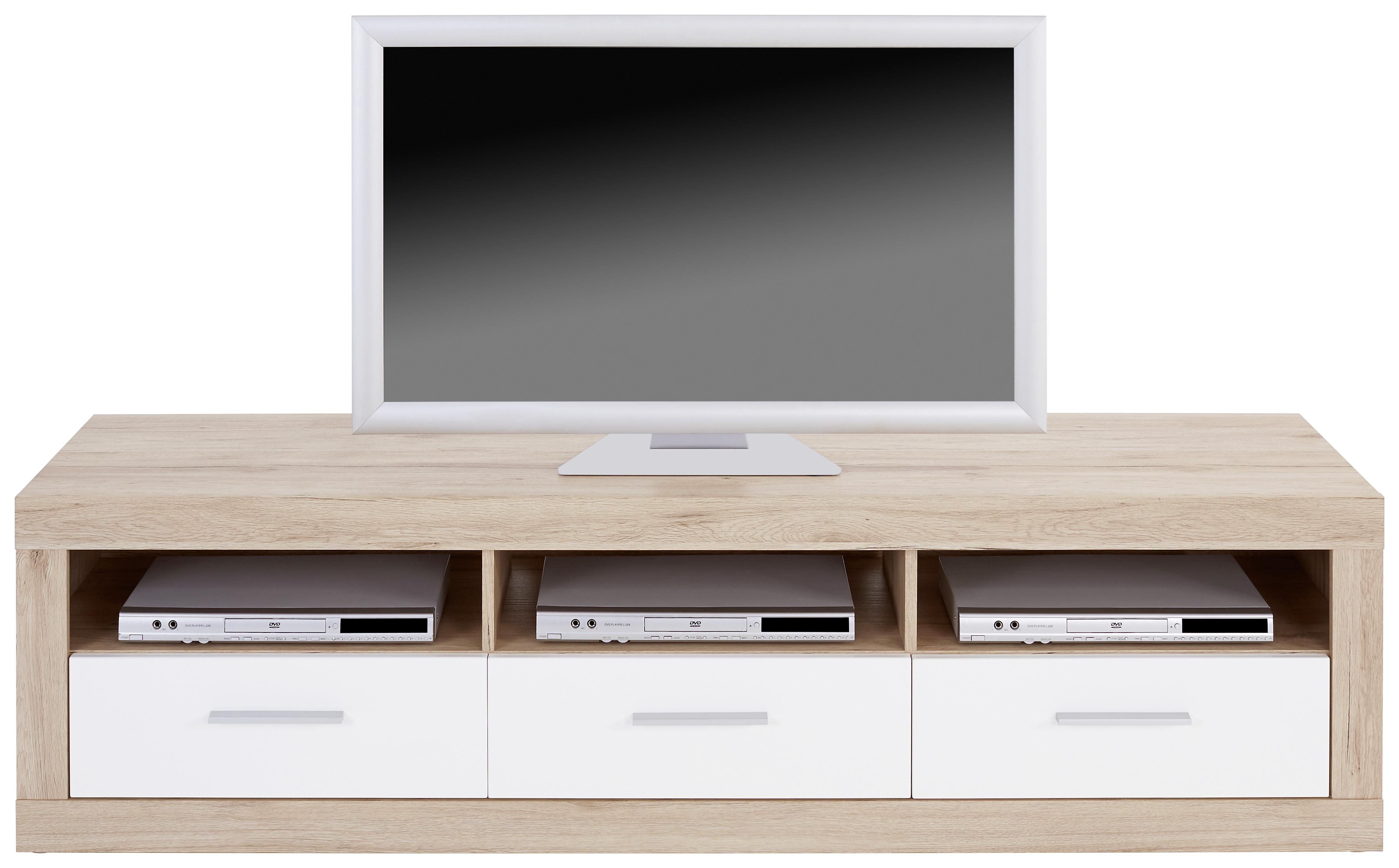 Tv Komoda Malta - bijela/boje hrasta, Moderno, drvo/plastika (185/50/42cm) - Modern Living