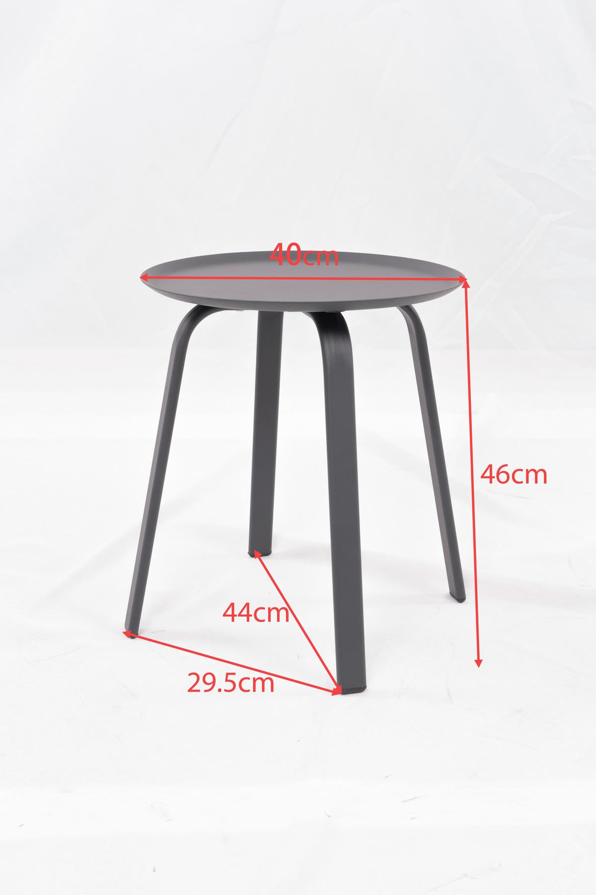 STOLIK BOCZNY KATI - antracytowy, Design, metal (40/40/46cm) - Ambia Garden
