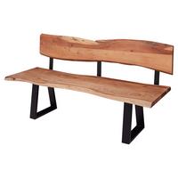 Klop Gaya, Pravi Les - črna/barve akacije, Moderno, kovina/les (160/83,5/60cm) - MID.YOU