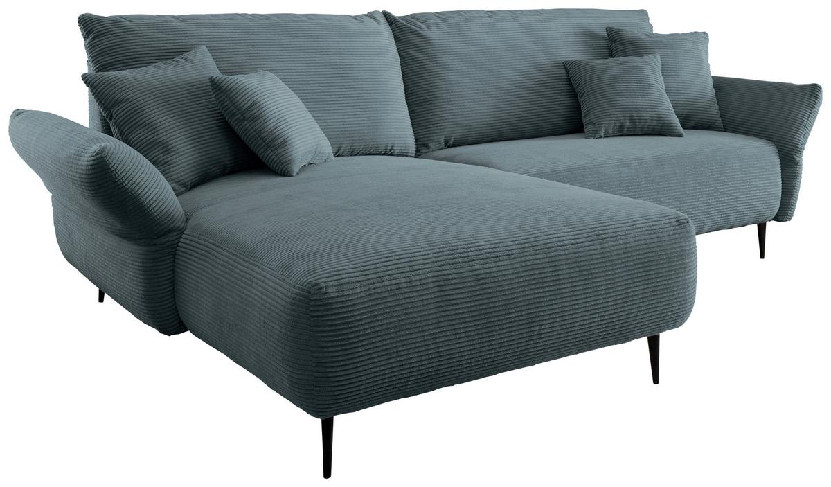 Sedežna Garnitura Vanilla, Barva Petroleja - barve petroleja/črna, Design, kovina/tekstil (178/264-302cm) - Modern Living