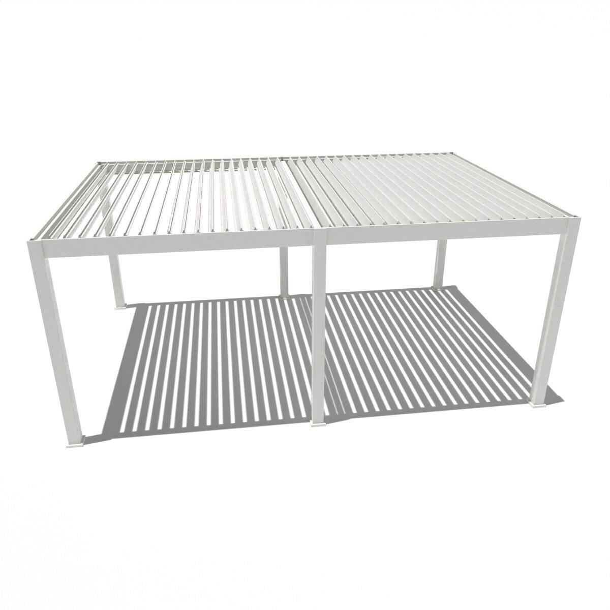 Pergola Deluxe Plus m. LED ca. 600x400 cm Weiß Netzbetr - Weiß, Basics, Metall (600/255/400cm) - Gardenson