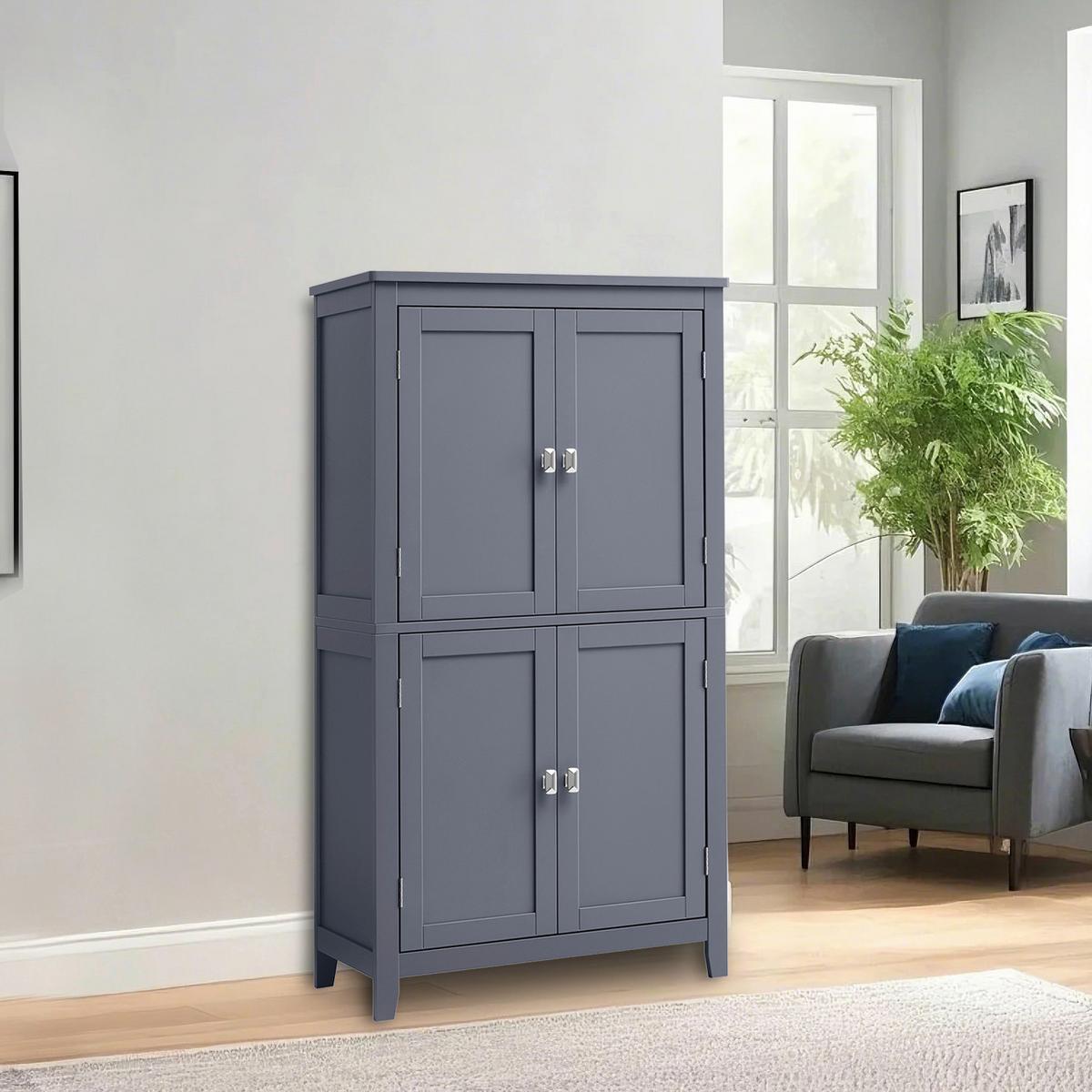 MIDISCHRANK BATHROOM CABINET - Goldfarben/Grau, MODERN, Holzwerkstoff/Metall (60/110/30cm) - MID.YOU