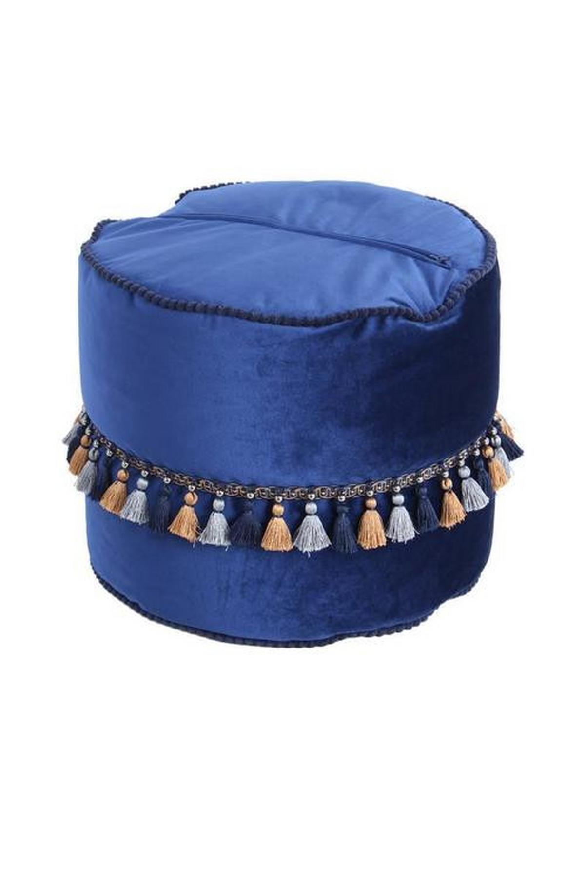 Puff Yo9op - aranyszínű/kék, Lifestyle, textil (45/38/45cm) - Kayoom