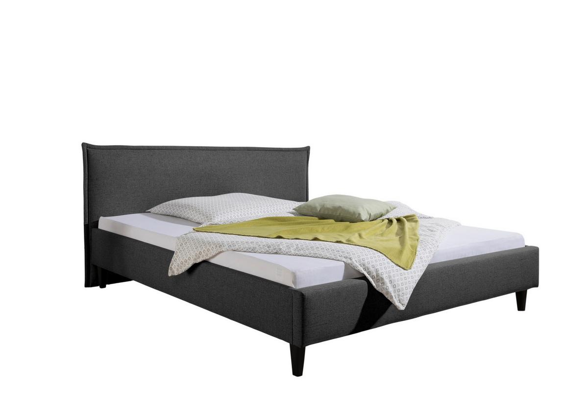 Polsterbett Rosewell Anthrazit ca. 160x200 cm - Anthrazit/Schwarz, MODERN, Holz/Textil (160/200cm) - Livetastic