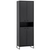 Schuhschrank Janne ca.60,2x185,5x33,1cm Schwarz - Schwarz/Grün, LIFESTYLE, Holzwerkstoff/Metall (60,2/185,5/33,1cm) - MID.YOU