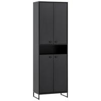 Schuhschrank Janne ca.60,2x185,5x33,1cm Schwarz - Schwarz/Grün, LIFESTYLE, Holzwerkstoff/Metall (60,2/185,5/33,1cm) - MID.YOU