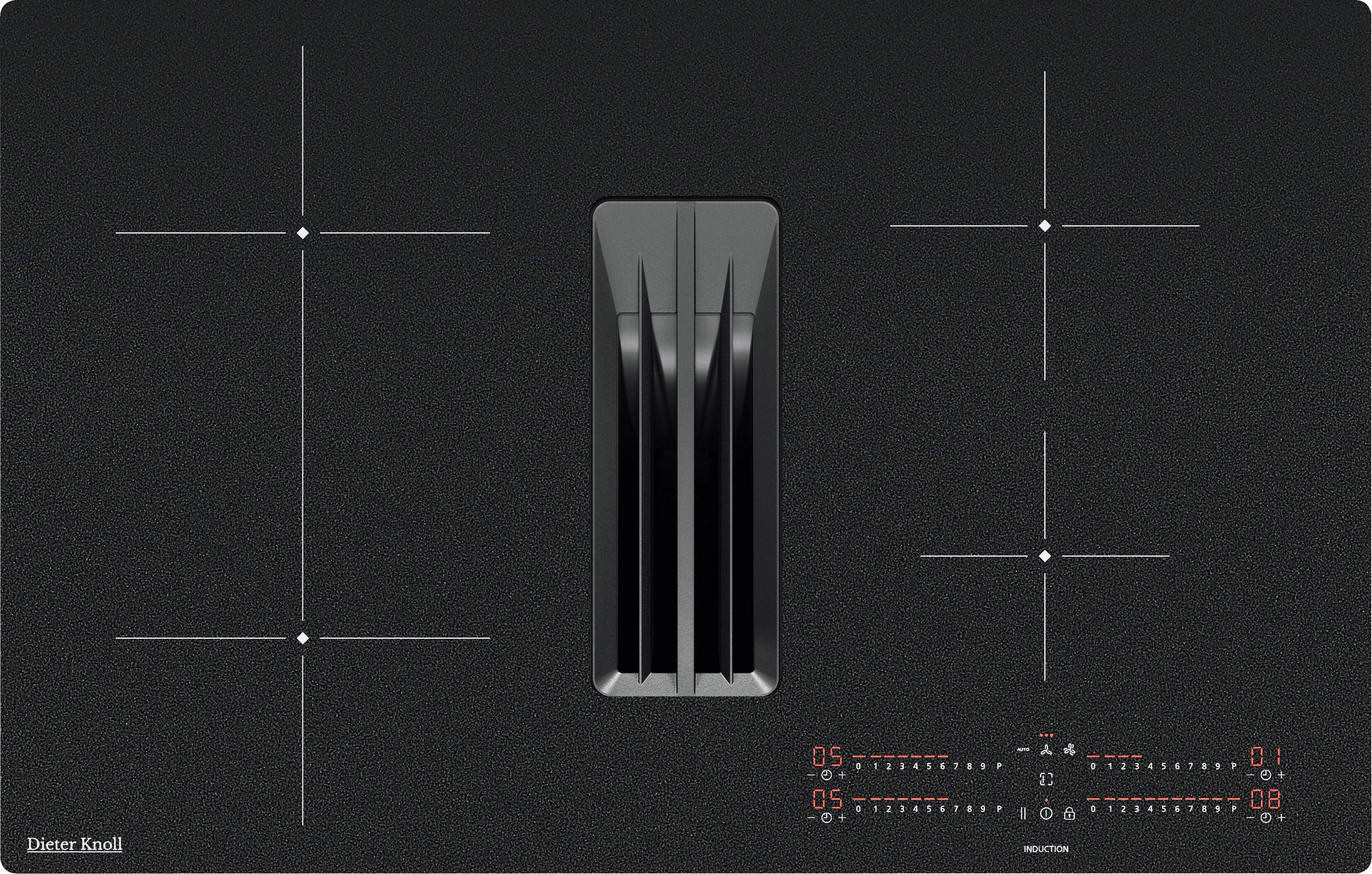Kochfeld-Dunstabzug-Kombi DKEX8050IM - Schwarz, Basics, Glas/Metall (80/23/51cm) - Dieter Knoll